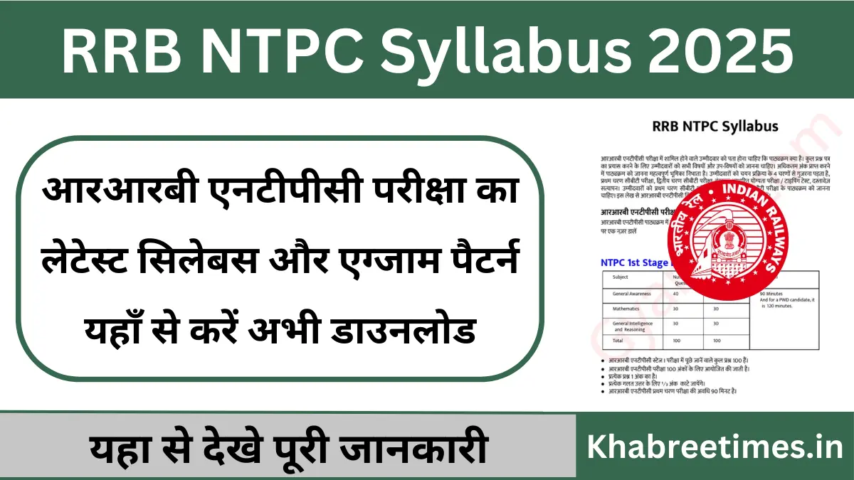 RRB NTPC Syllabus 2025